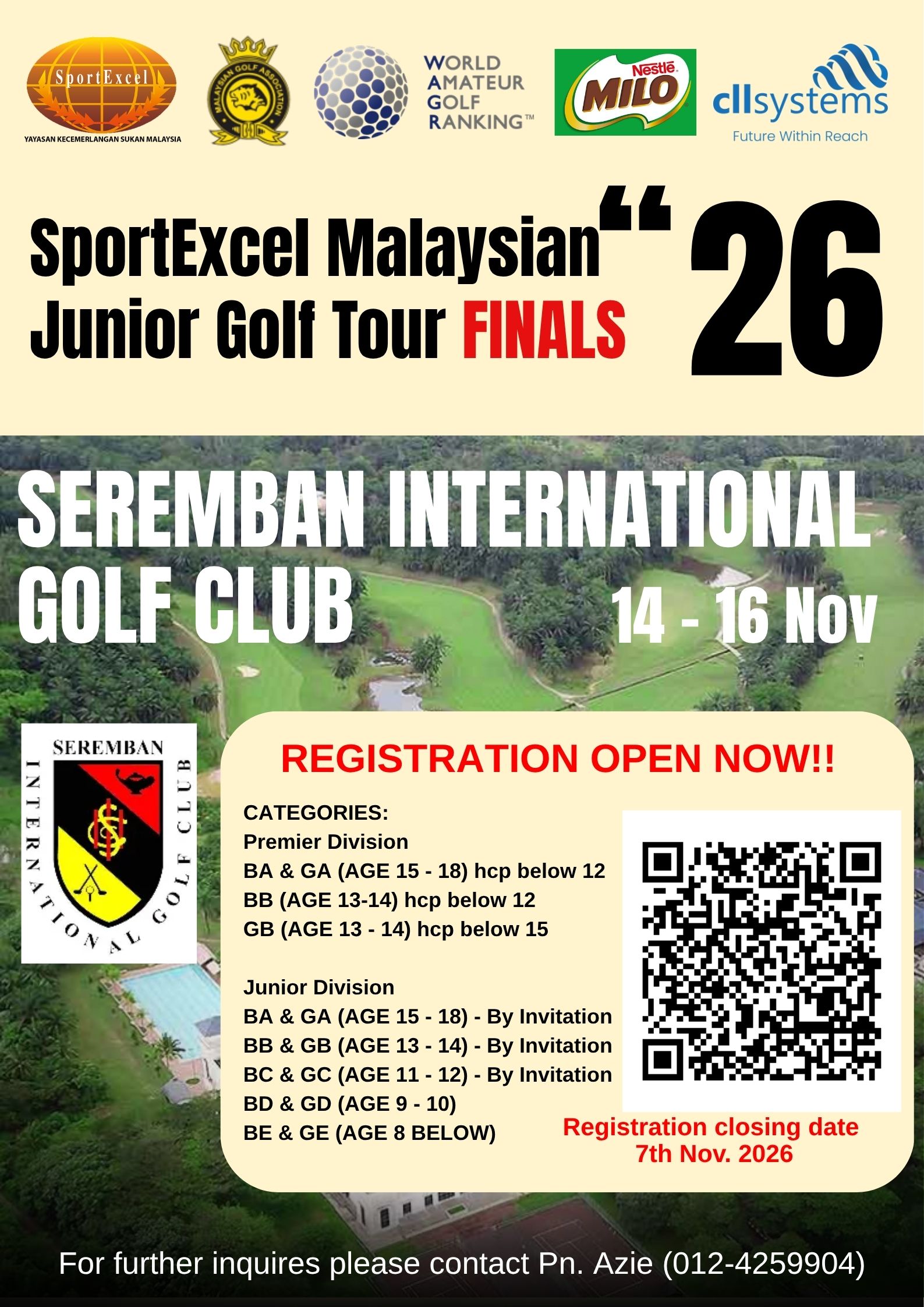 SPORTEXCEL MALAYSIAN JUNIOR GOLF TOUR 2026 - GRAND FINALS